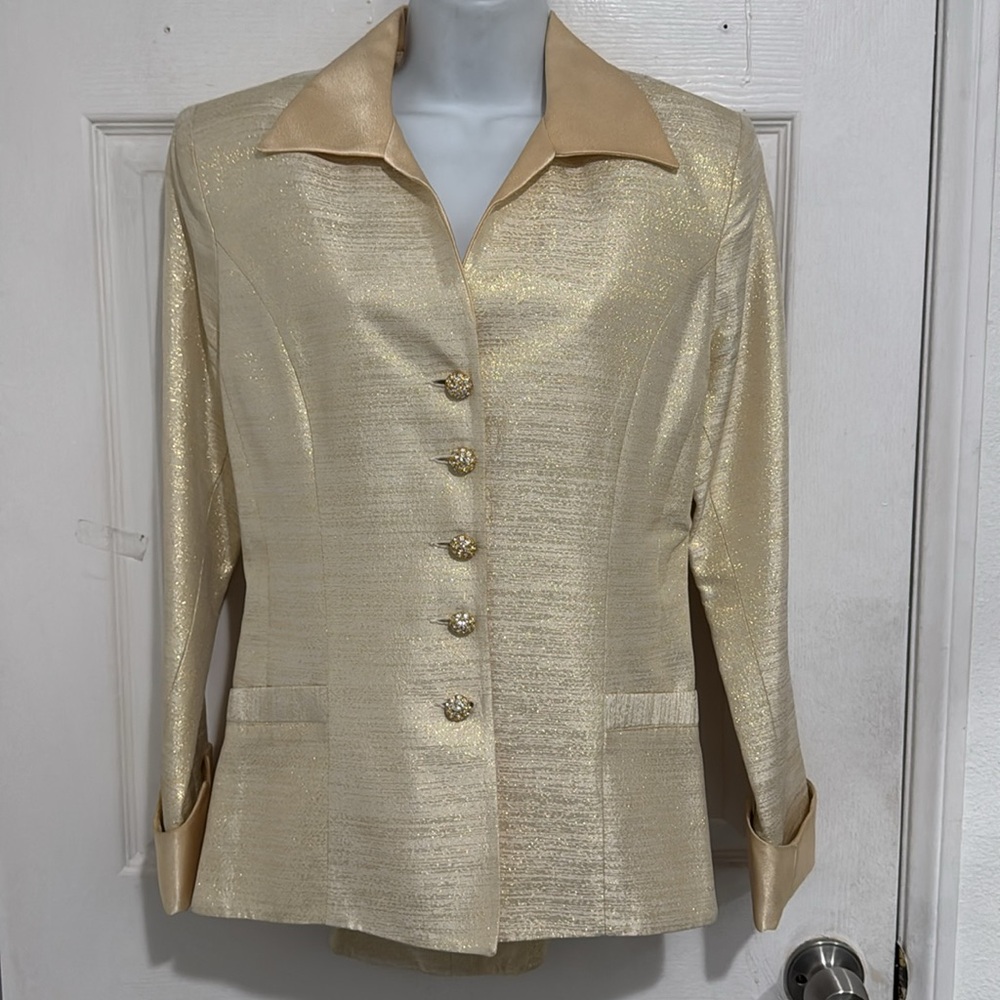 Vintage Brand New Hollywood Style Gold Dress Top For Women Size 8. Made in USA